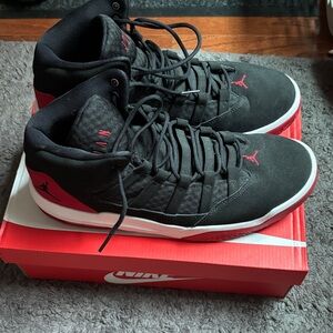 Jordan Black and Red Sneakers with Mesh Upper